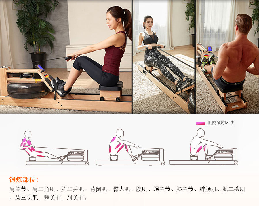 水阻劃船機,健身動作,水阻劃船機訓練姿勢